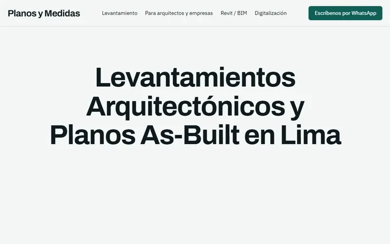 Página de inicio de Planos y Medidas